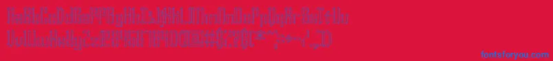 Fonte YourComplexOBrk – fontes azuis em um fundo vermelho