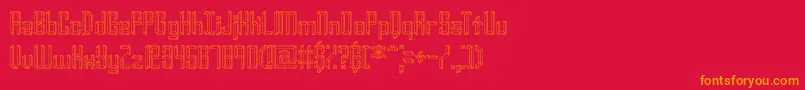 Шрифт YourComplexOBrk – оранжевые шрифты на красном фоне