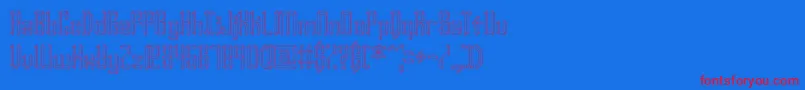 フォントYourComplexOBrk – 赤い文字の青い背景