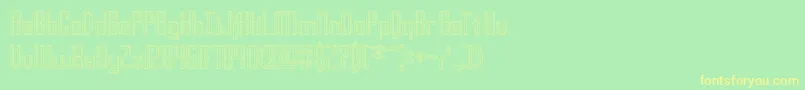 フォントYourComplexOBrk – 黄色の文字が緑の背景にあります