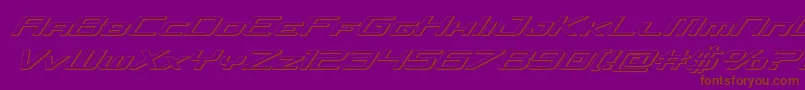 フォントconcielianjet3dital – 紫色の背景に茶色のフォント
