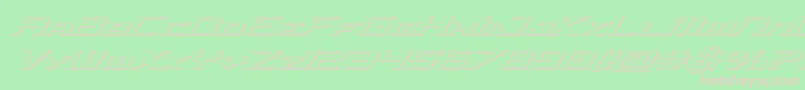 フォントconcielianjet3dital – 緑の背景にピンクのフォント