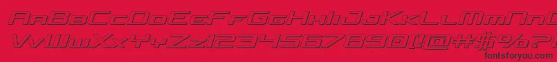 Fonte concielianjet3dsemital – fontes pretas em um fundo vermelho