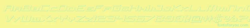 concielianjet3dsemital Font – Green Fonts on Yellow Background