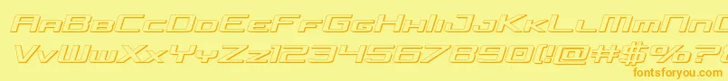 Шрифт concielianjet3dsemital – оранжевые шрифты на жёлтом фоне