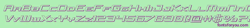 concielianjet3dsemital Font – Purple Fonts on Green Background