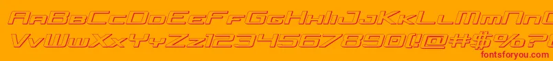 concielianjet3dsemital Font – Red Fonts on Orange Background