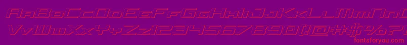 concielianjet3dsemital Font – Red Fonts on Purple Background