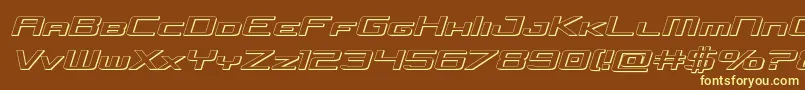 concielianjet3dsemital-Schriftart – Gelbe Schriften auf braunem Hintergrund