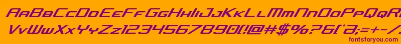 concielianjetcondital-Schriftart – Violette Schriften auf orangefarbenem Hintergrund