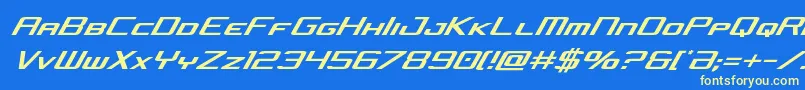 concielianjetcondital Font – Yellow Fonts on Blue Background