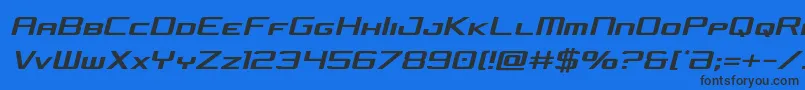 concielianjetcondsemital Font – Black Fonts on Blue Background