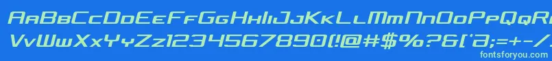 concielianjetcondsemital Font – Green Fonts on Blue Background