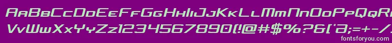 concielianjetcondsemital Font – Green Fonts on Purple Background