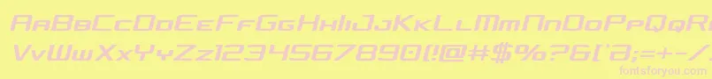 concielianjetcondsemital Font – Pink Fonts on Yellow Background