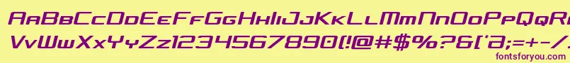 concielianjetcondsemital Font – Purple Fonts on Yellow Background