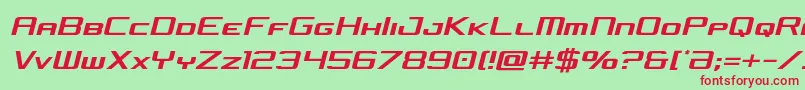 concielianjetcondsemital Font – Red Fonts on Green Background