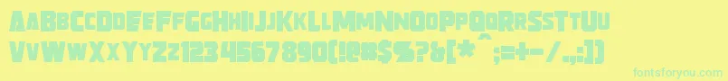 Strongarm Font – Green Fonts on Yellow Background