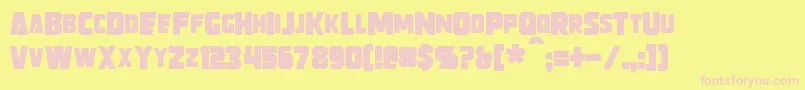 Strongarm Font – Pink Fonts on Yellow Background