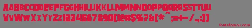 Strongarm-Schriftart – Rote Schriften auf grauem Hintergrund