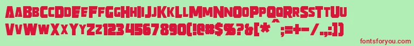 Strongarm Font – Red Fonts on Green Background