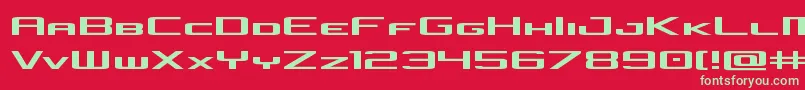 フォントconcielianjetexpand – 赤い背景に緑の文字