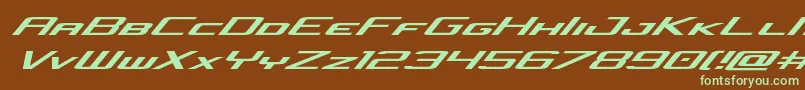 Шрифт concielianjetexpandital – зелёные шрифты на коричневом фоне