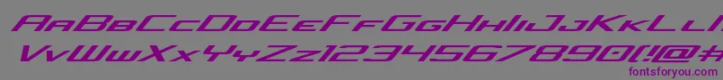 フォントconcielianjetexpandital – 紫色のフォント、灰色の背景