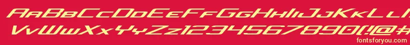 concielianjetexpandital Font – Yellow Fonts on Red Background