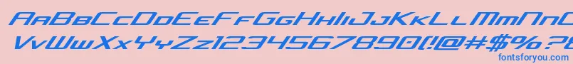 フォントconcielianjetital – ピンクの背景に青い文字