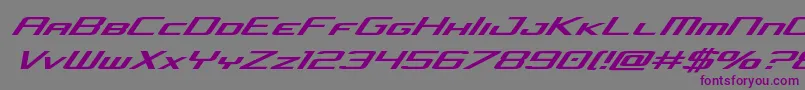 フォントconcielianjetital – 紫色のフォント、灰色の背景