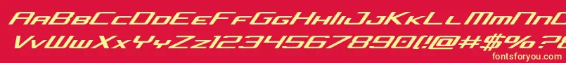 concielianjetital Font – Yellow Fonts on Red Background