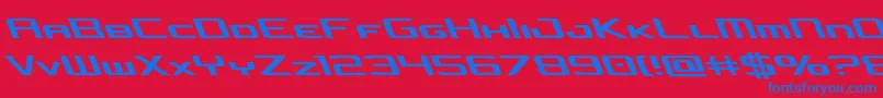 フォントconcielianjetleft – 赤い背景に青い文字