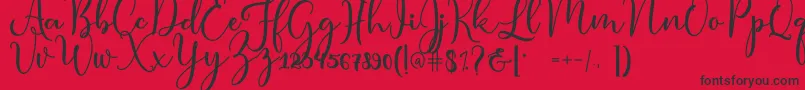 condita Font – Black Fonts on Red Background