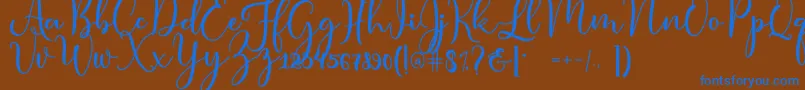 condita Font – Blue Fonts on Brown Background