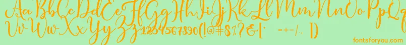 condita Font – Orange Fonts on Green Background