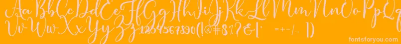 condita Font – Pink Fonts on Orange Background