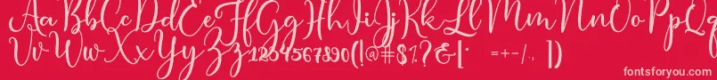 condita Font – Pink Fonts on Red Background