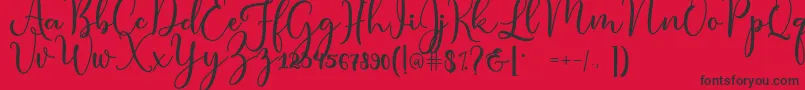 condita Font – Black Fonts on Red Background