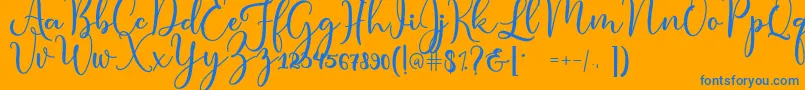 condita Font – Blue Fonts on Orange Background