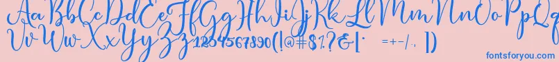 condita Font – Blue Fonts on Pink Background