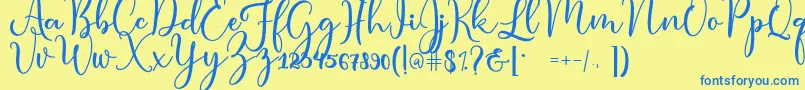 condita Font – Blue Fonts on Yellow Background
