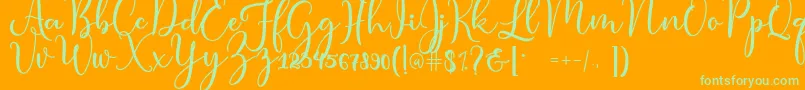 condita Font – Green Fonts on Orange Background