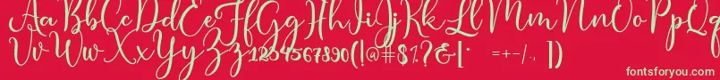condita Font – Green Fonts on Red Background