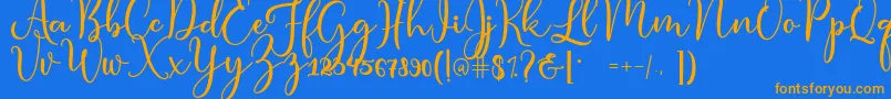 condita Font – Orange Fonts on Blue Background