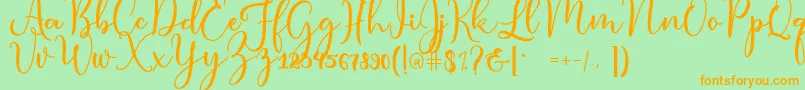 condita Font – Orange Fonts on Green Background