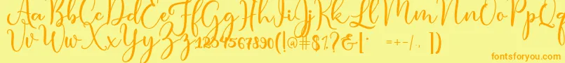 condita Font – Orange Fonts on Yellow Background