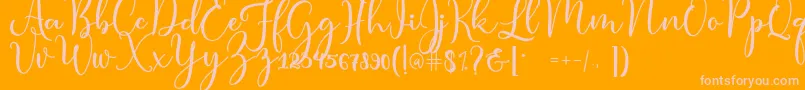 condita Font – Pink Fonts on Orange Background