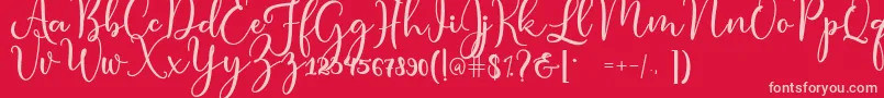 condita Font – Pink Fonts on Red Background