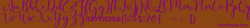 condita Font – Purple Fonts on Brown Background